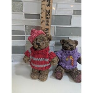 Boyds Bears Bearstone Collection Resin Figurines Winter Sweaters Set of 3
